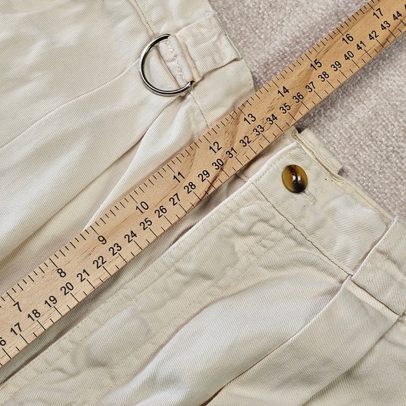 90s Basic Editions White Pleated High Waisted Shorts Cotton Women's 9/10 - Picture 9 of 11